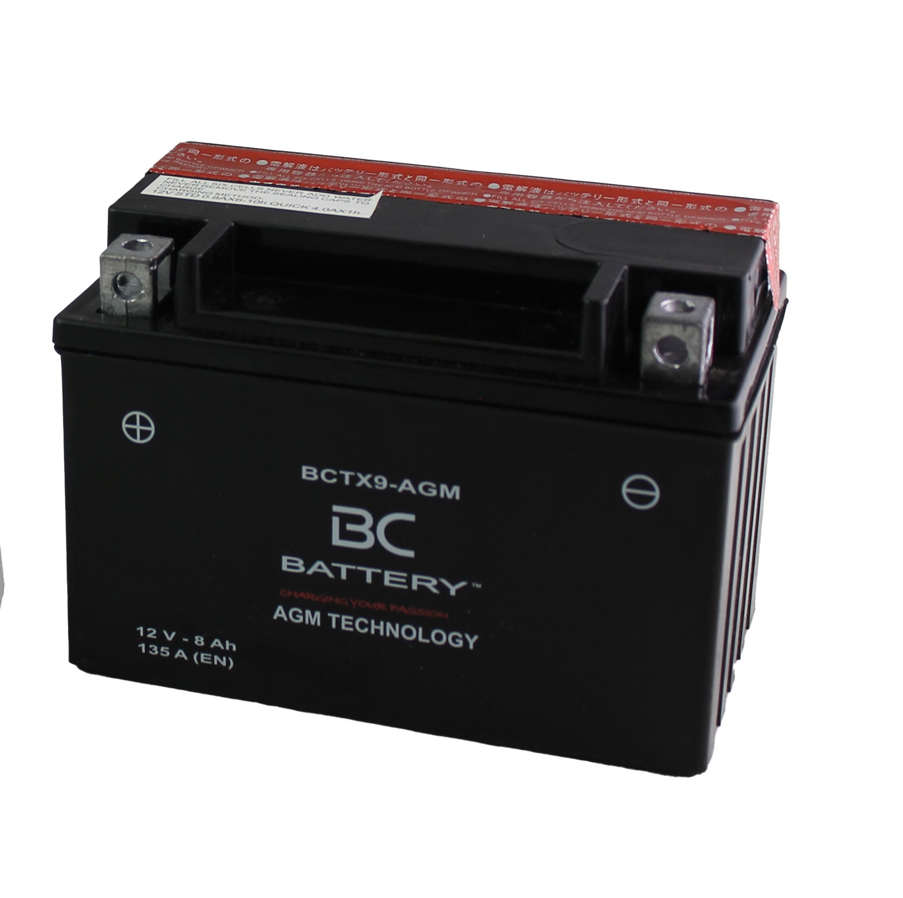 BCTX9-AGM| Batteria Moto al AGM,YTX9-BS, 12V, 8Ah, CCA:135Amp,150x87x105mm - BC Battery Italian Official Website