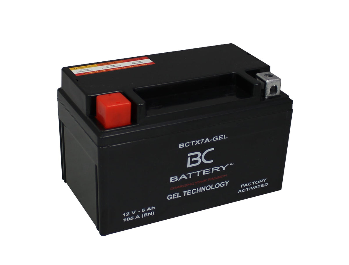 BCTX7A-GEL| Batteria Moto al GEL, YTX7A-BS, 12V, 6 Ah, CCA: 105 Amp, 150x87x94mm - BC Battery Italian Official Website