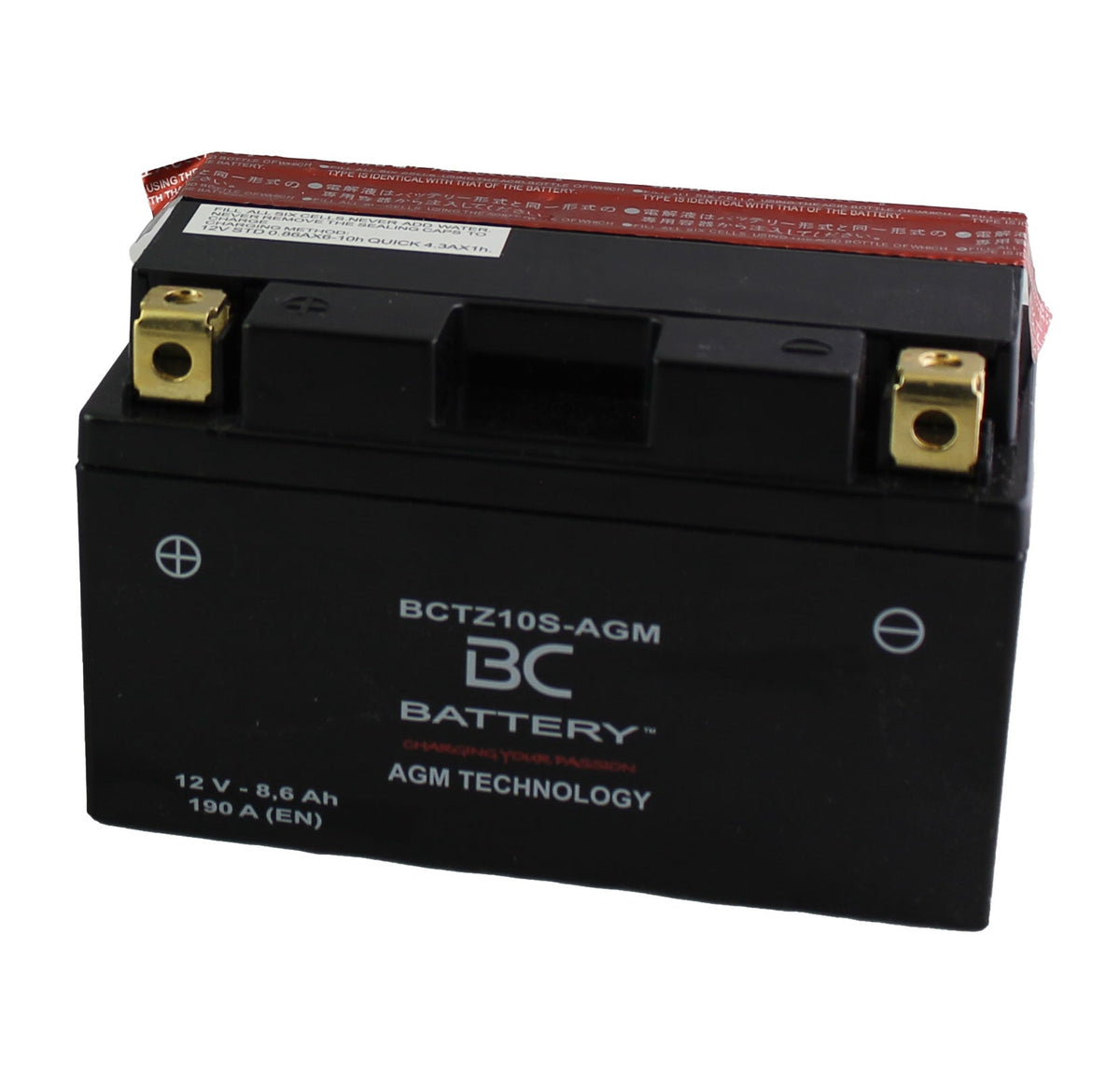 BCTZ10S-AGM| Batteria Moto al AGM,YTZ10S, 12V, 8,6 Ah, CCA:190Amp,150x87x93mm - BC Battery Italian Official Website