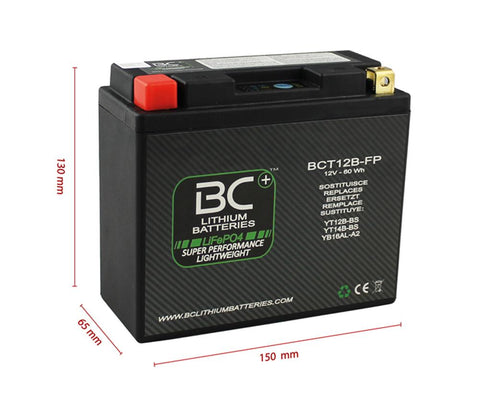 BCT12B-FP  Batería Moto de Litio LiFePO4, 12V – BC Battery Espana