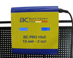 PRO 10x2 - Cargador de Batería Profesional de 2 Salidas, 10 A