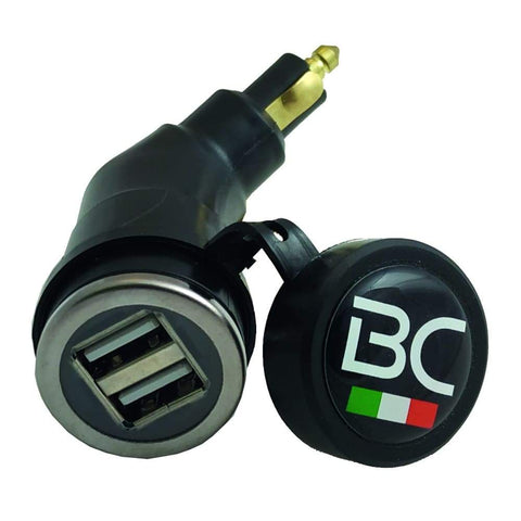 Caricabatteria USB Doppio angolato a 45° per Prese Accensigari Moto BMW - BC Battery Controller